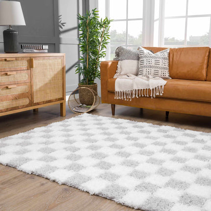 Atira Gray Checkered Area Rug Rugs TriadCommerceInc 5'3" x 7'3" Rectangle