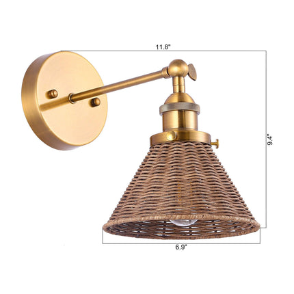 1-Light Wall sconce with Rattan Shade TriadCommerceInc