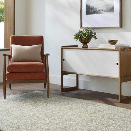 Yadid Green Wool Area Rug Rugs TriadCommerceInc