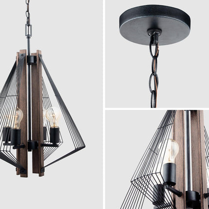 Zenith 4-Light Black Wood Dimmable Pendant Light 18-Inch Home Decor > Lighting > Ceiling Lights > Pendant Lights TriadCommerceInc