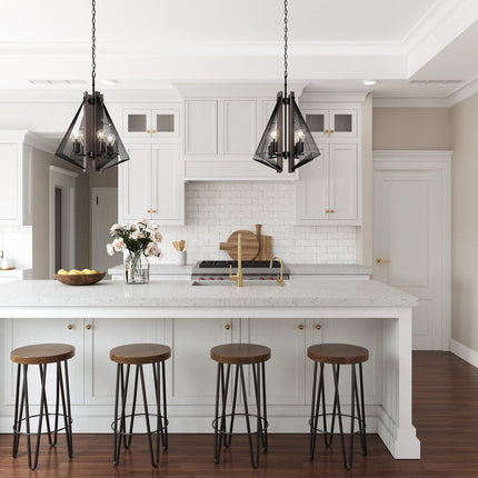 Zenith 4-Light Black Wood Dimmable Pendant Light 18-Inch Home Decor > Lighting > Ceiling Lights > Pendant Lights TriadCommerceInc