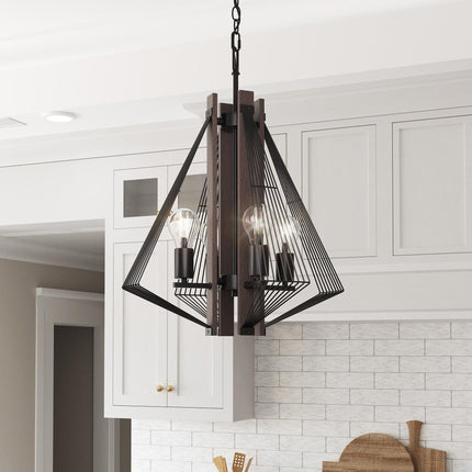 Zenith 4-Light Black Wood Dimmable Pendant Light 18-Inch Home Decor > Lighting > Ceiling Lights > Pendant Lights TriadCommerceInc
