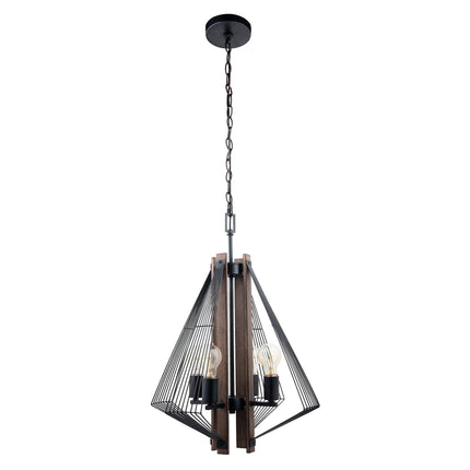 Zenith 4-Light Black Wood Dimmable Pendant Light 18-Inch Home Decor > Lighting > Ceiling Lights > Pendant Lights TriadCommerceInc Black