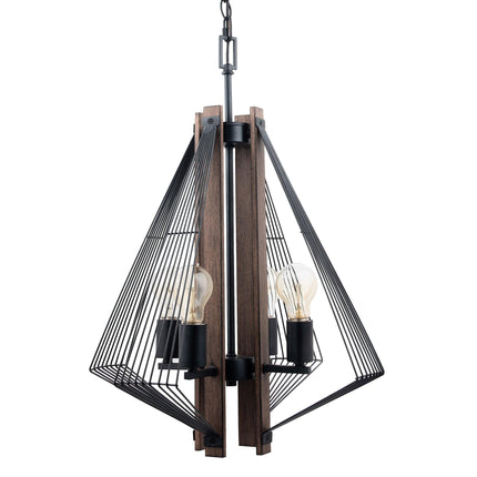 Zenith 4-Light Black Wood Dimmable Pendant Light 18-Inch Home Decor > Lighting > Ceiling Lights > Pendant Lights TriadCommerceInc