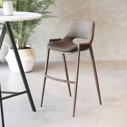 Desi Barstool (Set of 2) Brown & Walnut Barstools TriadCommerceInc
