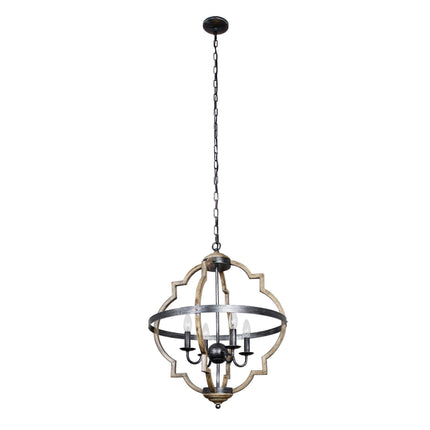 Bennington 4-Light Brown Wood Chandelier for Modern Homes TriadCommerceInc Brown