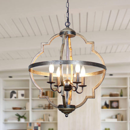 Bennington 4-Light Brown Wood Chandelier for Modern Homes TriadCommerceInc