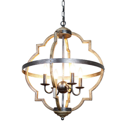 Bennington 4-Light Brown Wood Chandelier for Modern Homes TriadCommerceInc
