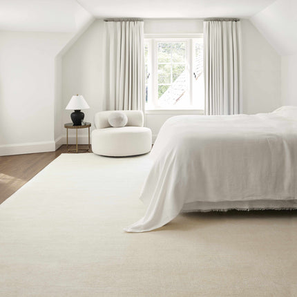 Brockton Solid Wool Light Beige Area Rug Rugs TriadCommerceInc