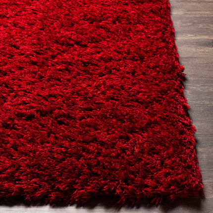 Siari Solid Red Shag Rug Rugs TriadCommerceInc