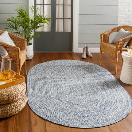 Blue Braided Faux Jute Rug Rugs TriadCommerceInc