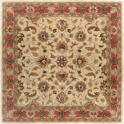 Cherryfield Hand Tufted Brown & Rust 1001 Wool Rug Rugs TriadCommerceInc 8' Square