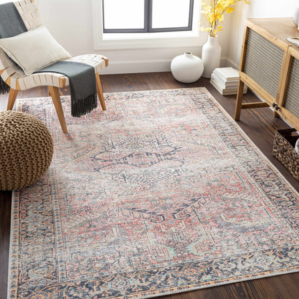 Pink Dunshaughlin Distressed Washable Area Rug - Clearance Rugs TriadCommerceInc