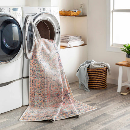 Pink Dunshaughlin Distressed Washable Area Rug - Clearance Rugs TriadCommerceInc
