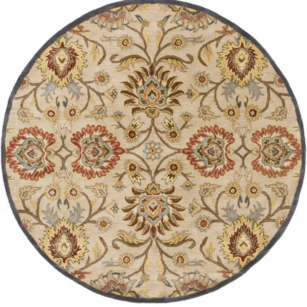 Caesar 1116 Hand Tufted Beige & Rust Wool Rug Rugs TriadCommerceInc 8' Round