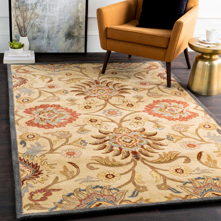 Caesar 1116 Hand Tufted Beige & Rust Wool Rug Rugs TriadCommerceInc