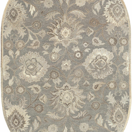 Conesus 1195 Hand Tufted Ivory & Taupe Wool Rug Rugs TriadCommerceInc 6' x 9' Oval