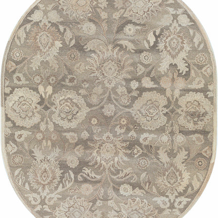 Conesus 1195 Hand Tufted Ivory & Taupe Wool Rug Rugs TriadCommerceInc 8' x 10' Oval