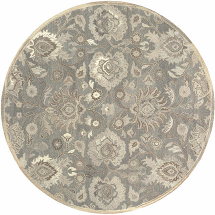 Conesus 1195 Hand Tufted Ivory & Taupe Wool Rug Rugs TriadCommerceInc 8' Round