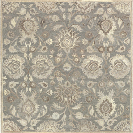 Conesus 1195 Hand Tufted Ivory & Taupe Wool Rug Rugs TriadCommerceInc 8' Square