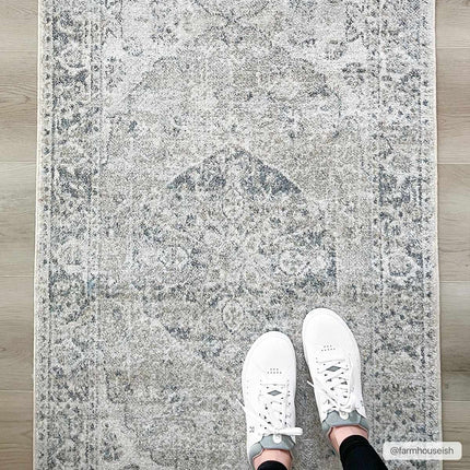 Rudo Blue Flat Pile Washable Rug Rugs TriadCommerceInc