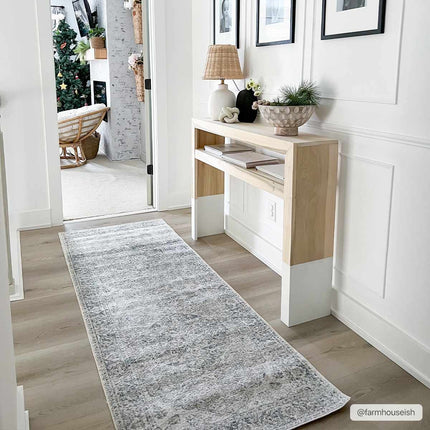 Rudo Blue Flat Pile Washable Rug Rugs TriadCommerceInc