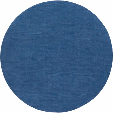 Brockton Solid Wool Blue Area Rug Rugs TriadCommerceInc 6' Round