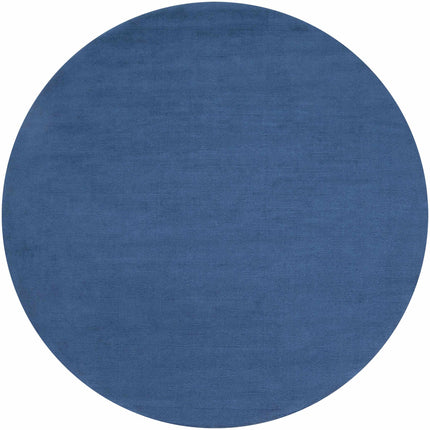 Brockton Solid Wool Blue Area Rug Rugs TriadCommerceInc 8' Round