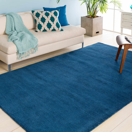 Brockton Solid Wool Blue Area Rug Rugs TriadCommerceInc