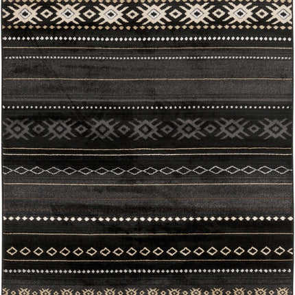 Fogertown Black Western Rug Rugs TriadCommerceInc 5'3" x 7'9" Rectangle