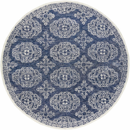 Glenoma Blue Regency Wool Rug Rugs TriadCommerceInc 8' Round