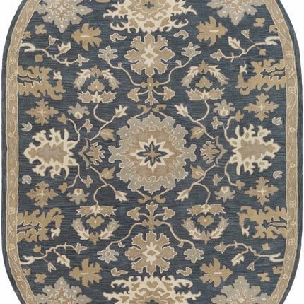 Caesar 1154 Navy Wool Rug Rugs TriadCommerceInc 6' x 9' Oval