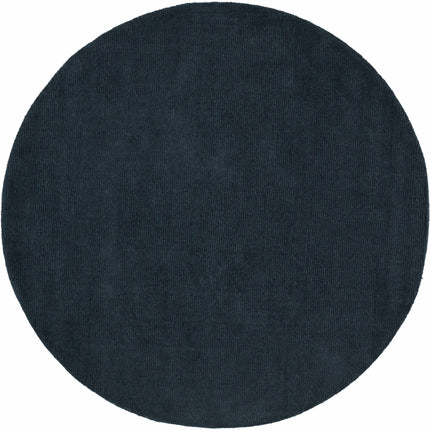 Brockton Solid Wool Dark Blue Area Rug Rugs TriadCommerceInc 6' Round