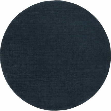 Brockton Solid Wool Dark Blue Area Rug Rugs TriadCommerceInc 8' Round