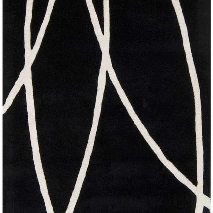 Davison Black Geometric Wool Carpet - Promo Rugs TriadCommerceInc 3' x 12' Runner