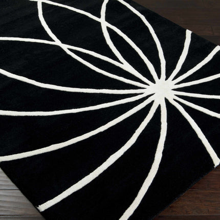 Davison Black Geometric Wool Carpet - Promo Rugs TriadCommerceInc