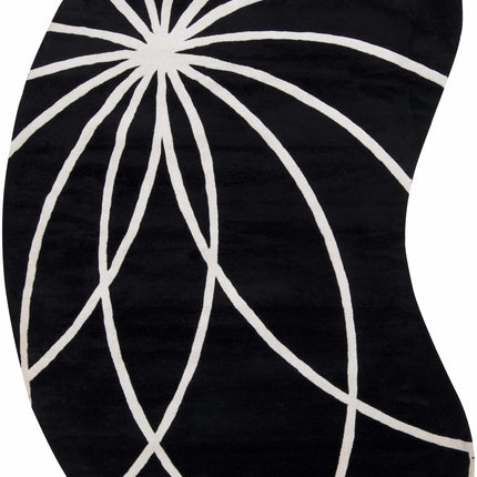 Davison Black Geometric Wool Carpet - Promo Rugs TriadCommerceInc