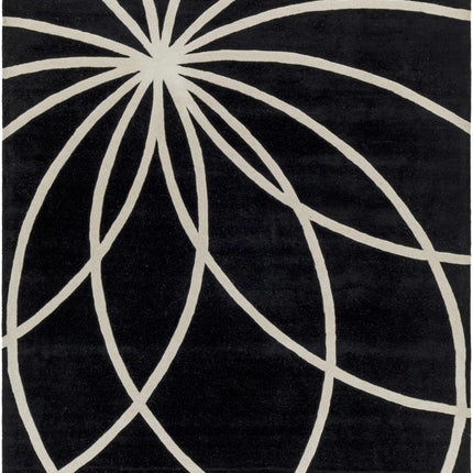 Davison Black Geometric Wool Carpet - Promo Rugs TriadCommerceInc 7'6" x 9'6" Rectangle