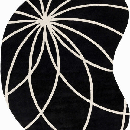 Davison Black Geometric Wool Carpet - Promo Rugs TriadCommerceInc