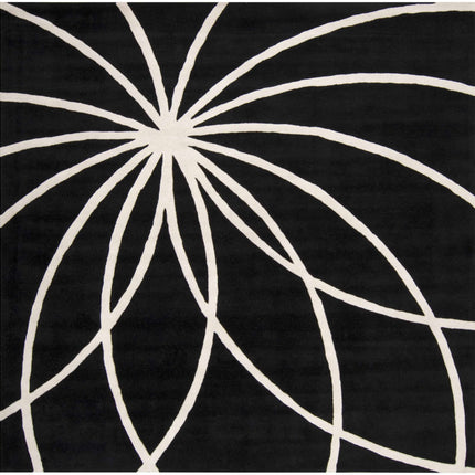 Davison Black Geometric Wool Carpet - Promo Rugs TriadCommerceInc 8' Square