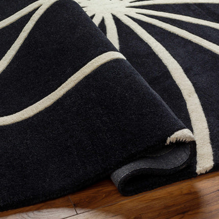Davison Black Geometric Wool Carpet - Promo Rugs TriadCommerceInc