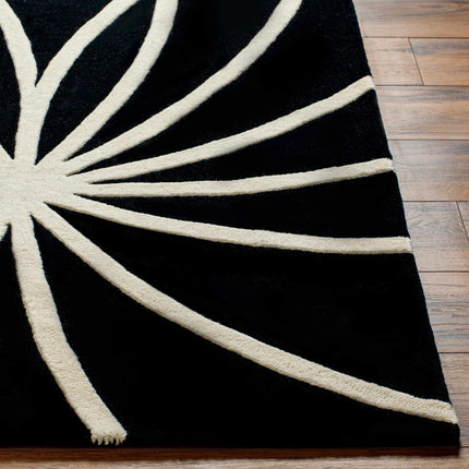 Davison Black Geometric Wool Carpet - Promo Rugs TriadCommerceInc