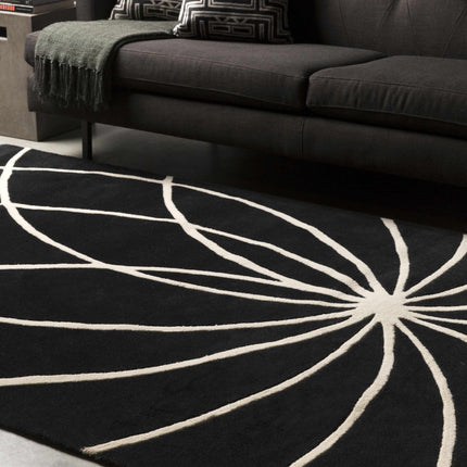 Davison Black Geometric Wool Carpet - Promo Rugs TriadCommerceInc