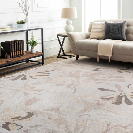 Ilfeld Athena Gray Floral Wool Rug Rugs TriadCommerceInc