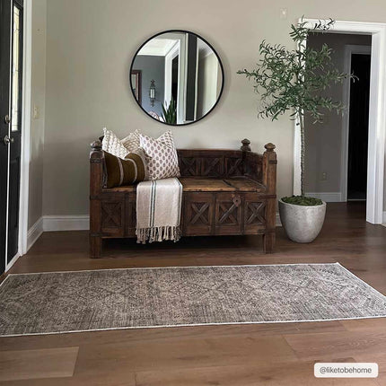 Barny Beige Flat Pile Washable Rug Rugs TriadCommerceInc