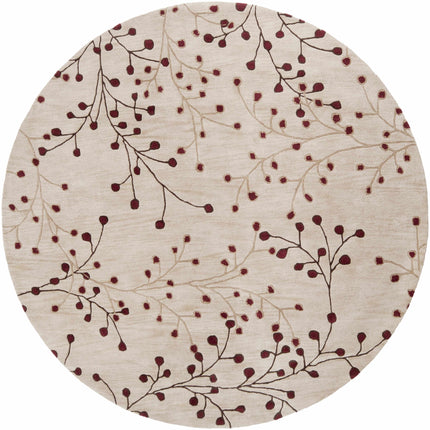Elsu Beige&Burgandy Wool Rug Rugs TriadCommerceInc 8' Round