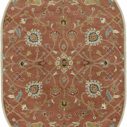 Logville Hand Tufted Rust 1119 Wool Rug Rugs TriadCommerceInc 6' x 9' Oval