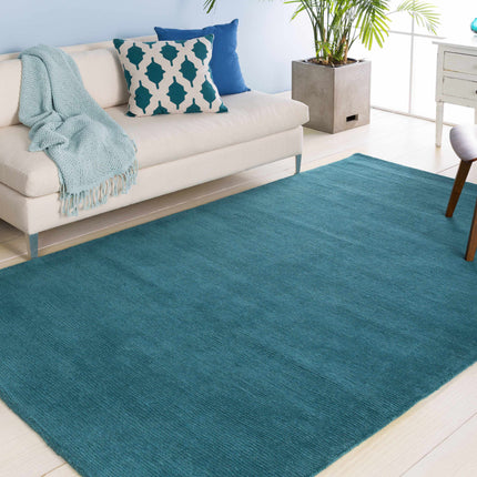 Brockton Solid Wool Teal Area Rug Rugs TriadCommerceInc