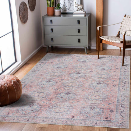 Morcott Peach Washable Area Rug Rugs TriadCommerceInc