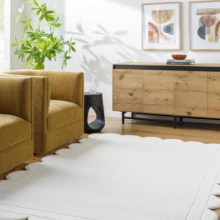 Uhuro White Geometric Area Rug Rugs TriadCommerceInc